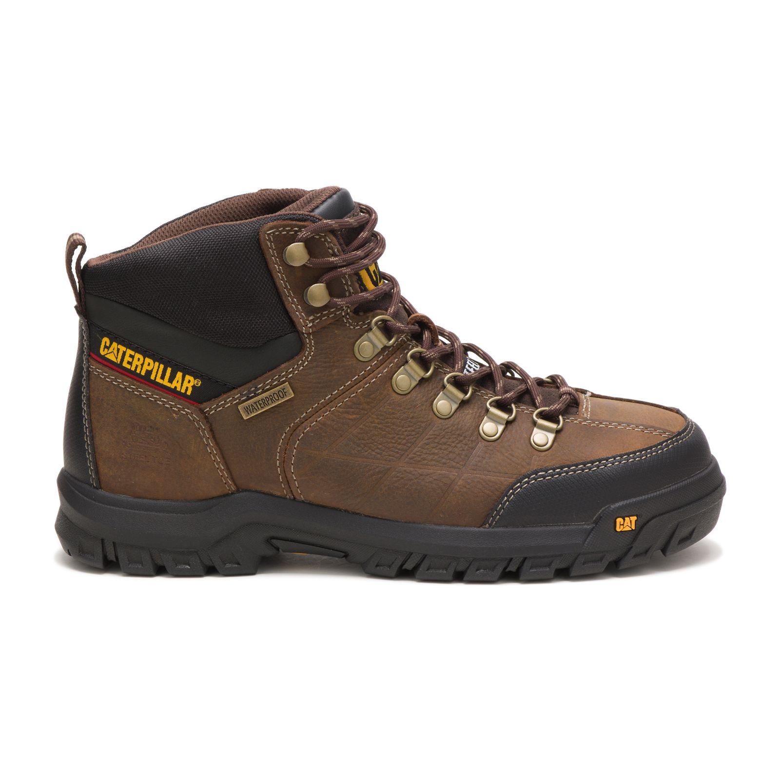 Caterpillar Threshold Waterproof Steel Toe Philippines - Mens Work Boots - Brown 94136ETDZ